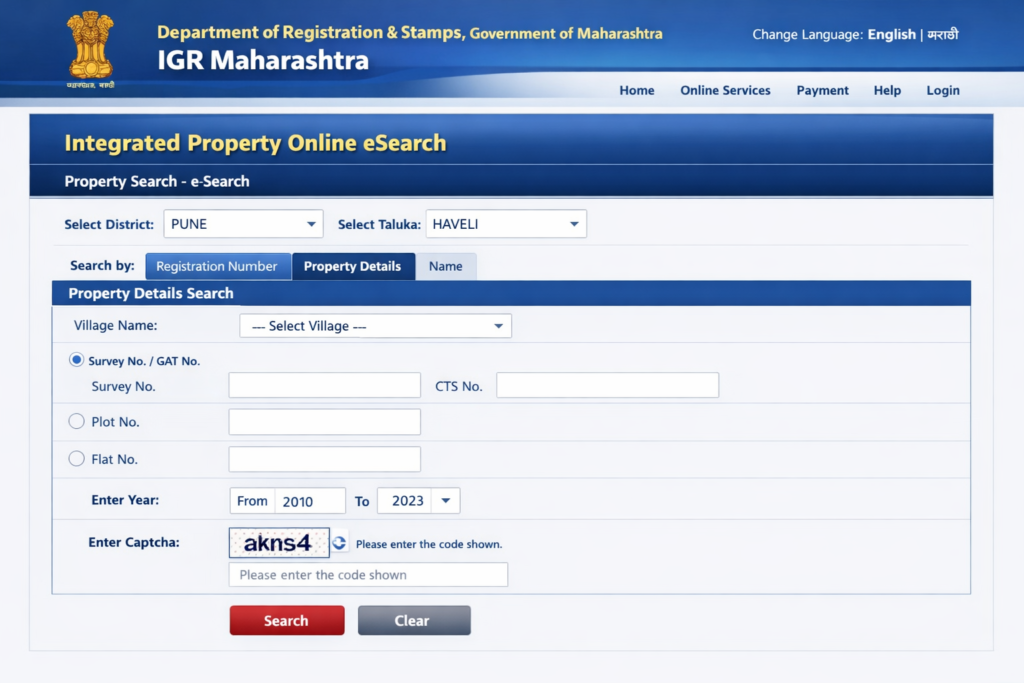 Check property document verification Pune records in IGR portal